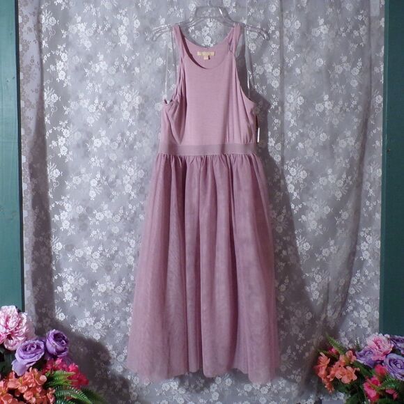 Hope & Harlow Mauve Chiffon Dress Size 12 Fairy Semi Formal Summer Wedding Guest - Picture 1 of 6